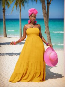 Elegant Yellow Stylish Plus Size Halter Maxi Dress with Ruffle Hem - Chic, Classy and Trendy Fashion Style to Dress to Impress