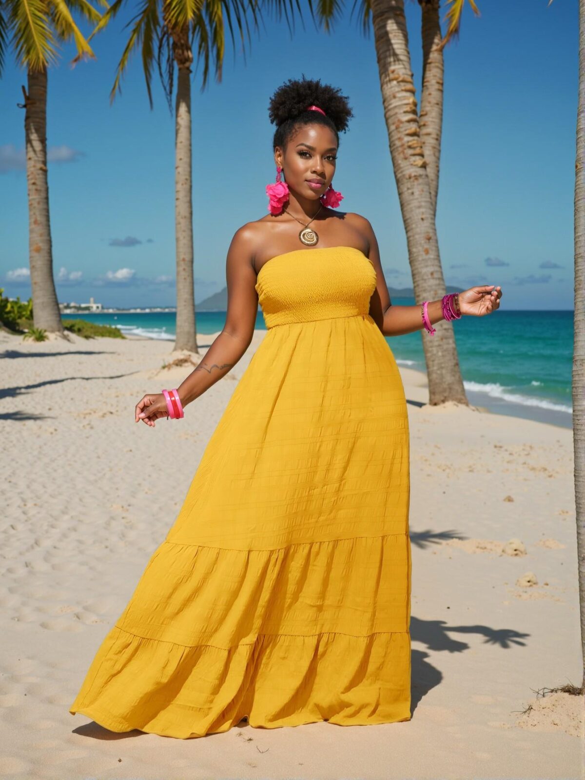 Elegant Yellow Stylish Plus Size Halter Maxi Dress with Ruffle Hem - Chic, Classy and Trendy Fashion Style to Dress to Impress - Image 5