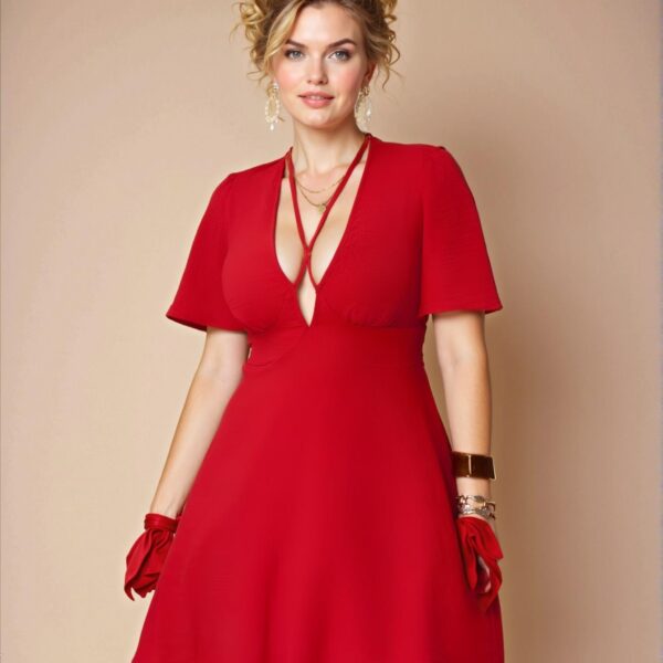 Elegant Red Criss Cross Backless A-Line Mini Dress for Chic, Classy, and Trendy Fashion Style to Dress to Impress