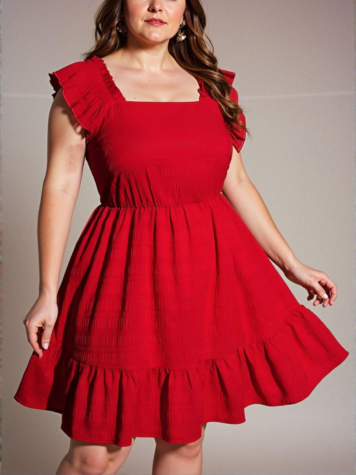 Elegant Red Flounce Hem A-Line Dress Chic, Classy and Trendy Fashion Style to Dress to Impress