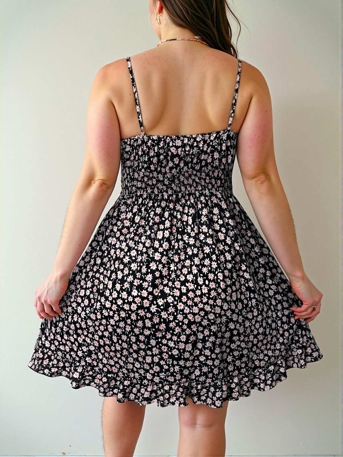 Elegant Black Boho Floral Print Sleeveless Midi Dress for Sunny Summer Getaways, Chic, Classy and Trendy Fashion Style to Dress to Impress - Image 2