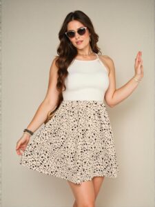 Elegant Multicolor A-Line Floral Print Plus Size Lace Halter Dress for Vacation Summer Wear - Chic, Classy and Trendy Fashion Style to Dress to Impress