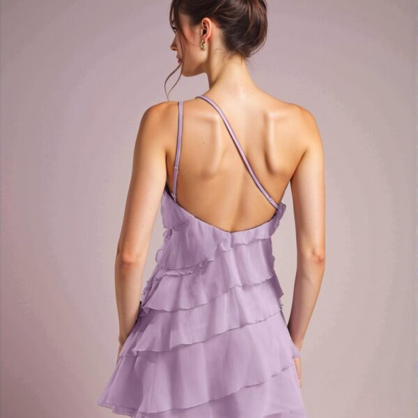 Elegant Mauve Purple Layered Mini Dress for Versatile Occasions Including Nights Out, Parties, and Concerts - Chic, Classy and Trendy Fashion Style to Dress to Impress