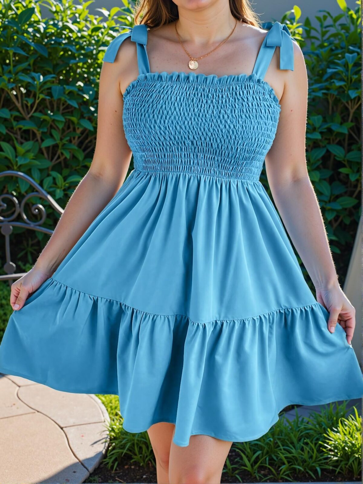 Elegant Mint Blue Stylish Spaghetti Strap Backless Dress Perfect for Vacations - Chic, Classy and Trendy Fashion Style to Dress to Impress - Image 3