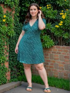 Elegant Apricot Chic Plus Size V-Neck Short Sleeve Allover Print Casual Mini Dress for Beach and Holiday Outfits Boho Style "Chic, Classy and Trendy Fashion Style to Dress to Impress"