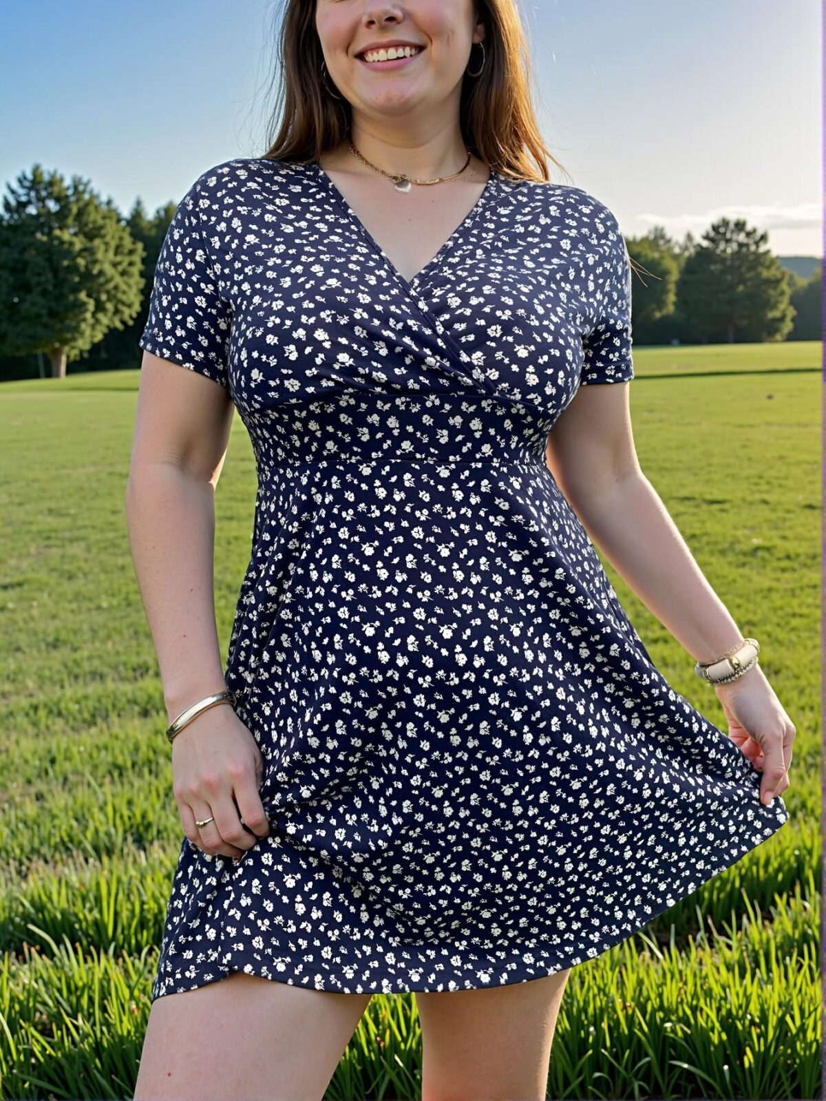 Elegant Navy Blue Boho Floral A-Line Dress for Summer and Beach Outings - Chic, Classy and Trendy Fashion Style to Dress to Impress