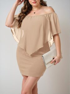 Elegant Khaki Off-Shoulder Bodycon Dress, Stylish and Trendy for Everyday Wear - Chic, Classy, and Trendy Fashion Style to Dress to Impress