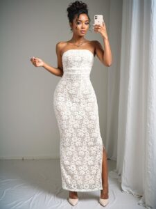 Elegant White Chic Backless Slim Fit Bodycon Dress Perfect for Spring and Summer Events - Chic, Classy and Trendy Fashion Style to Dress to Impress