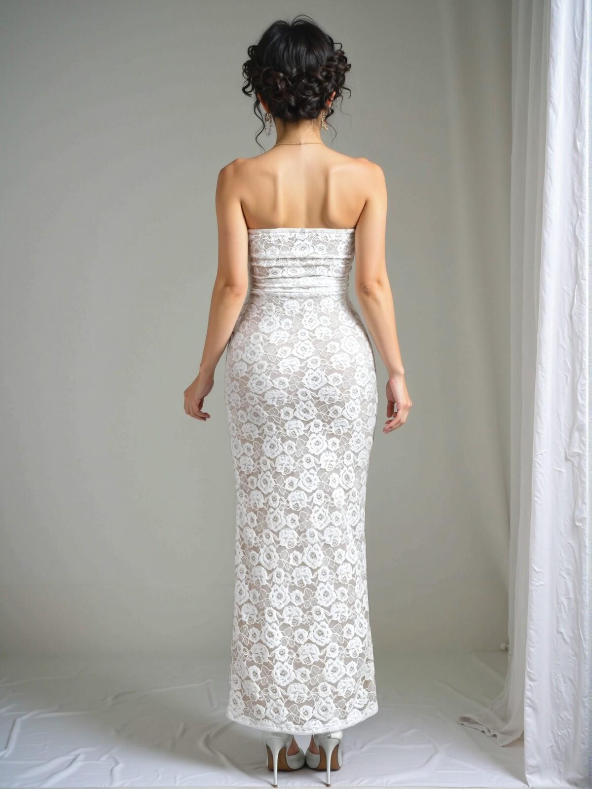 Elegant White Chic Backless Slim Fit Bodycon Dress Perfect for Spring and Summer Events - Chic, Classy and Trendy Fashion Style to Dress to Impress - Image 2