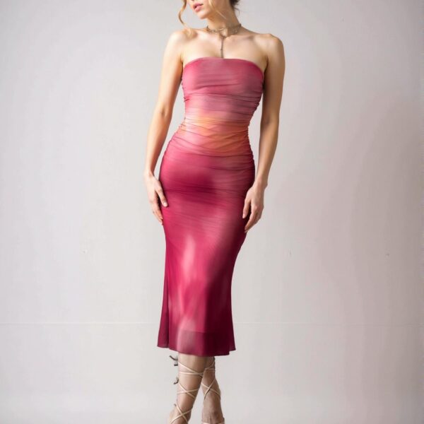 Elegant Hot Pink Romantic Bodycon Midi Dress for Weddings, Beach Vacations, Graduations, and Festivals - Chic, Classy and Trendy Fashion Style to Dress to Impress