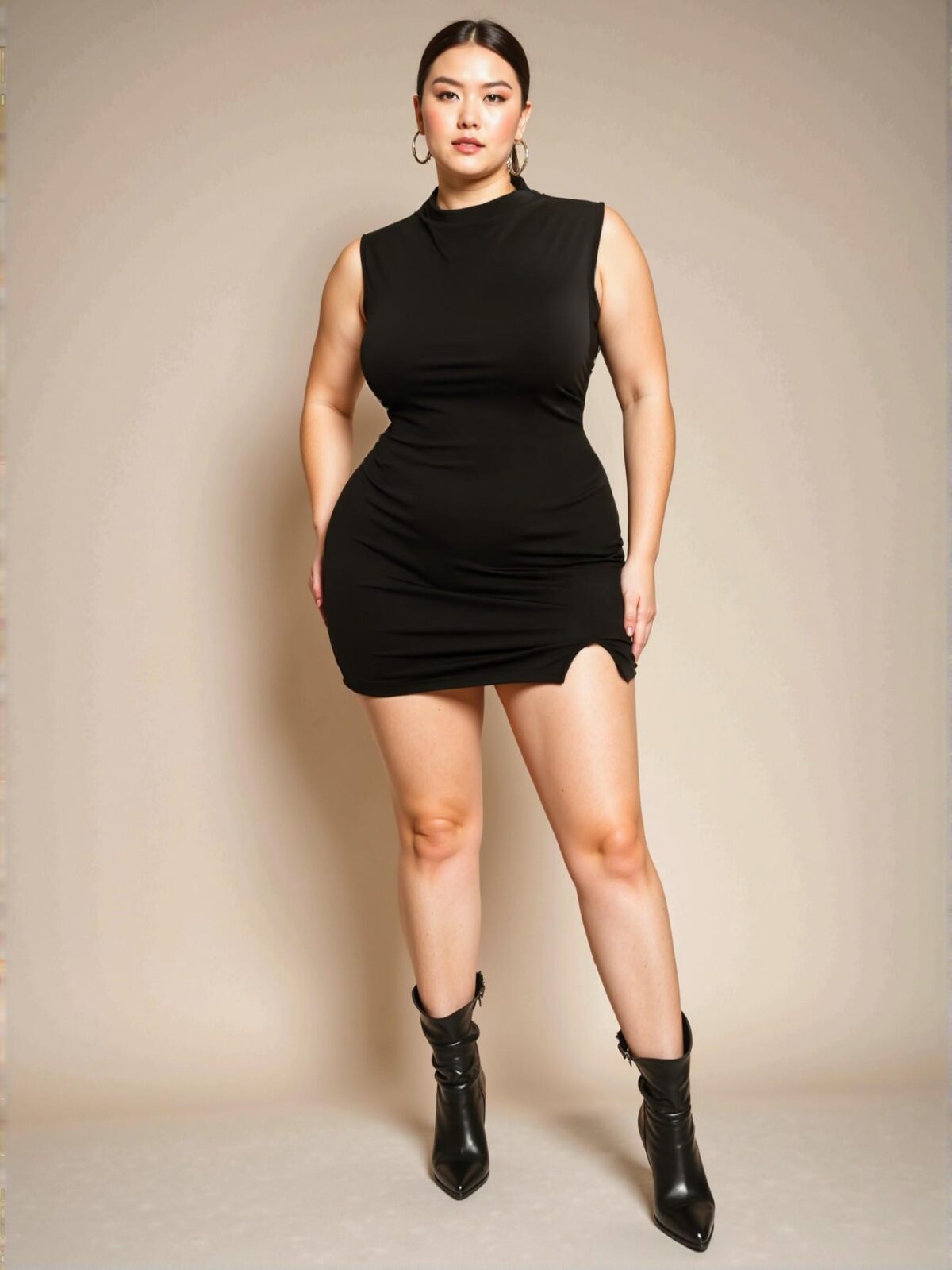 Elegant Black Bodycon Sleeveless Midi Dress Perfect for Romantic Dates, Afternoon Tea, Commuting and Formal Events with a Chic and Classy Vibe to Dress to Impress - Image 3