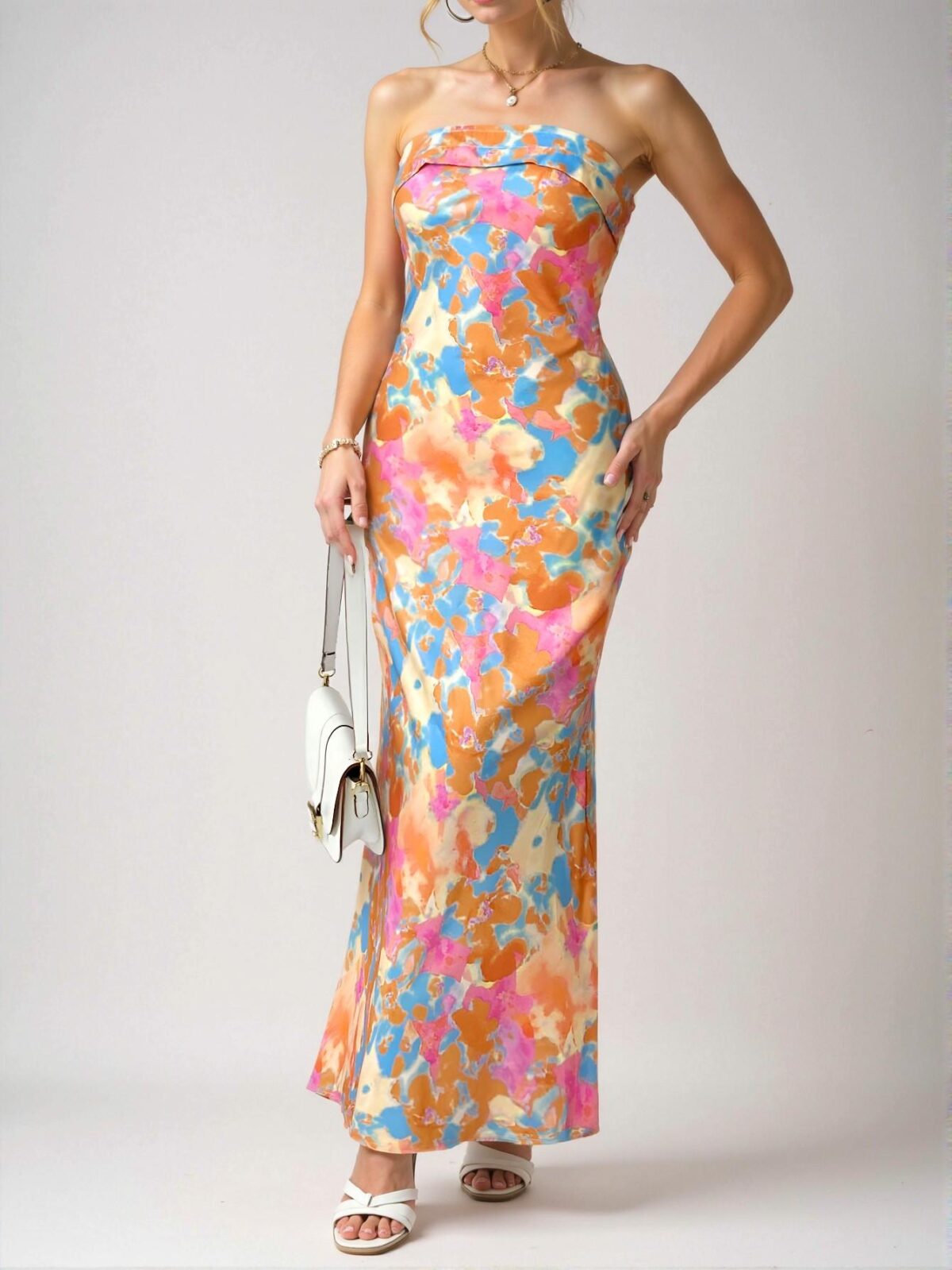 Elegant Dusty Pink Stylish Tube Dress with Backless Design for Summer Occasions - Chic, Classy and Trendy Fashion Style to Dress to Impress - Image 3