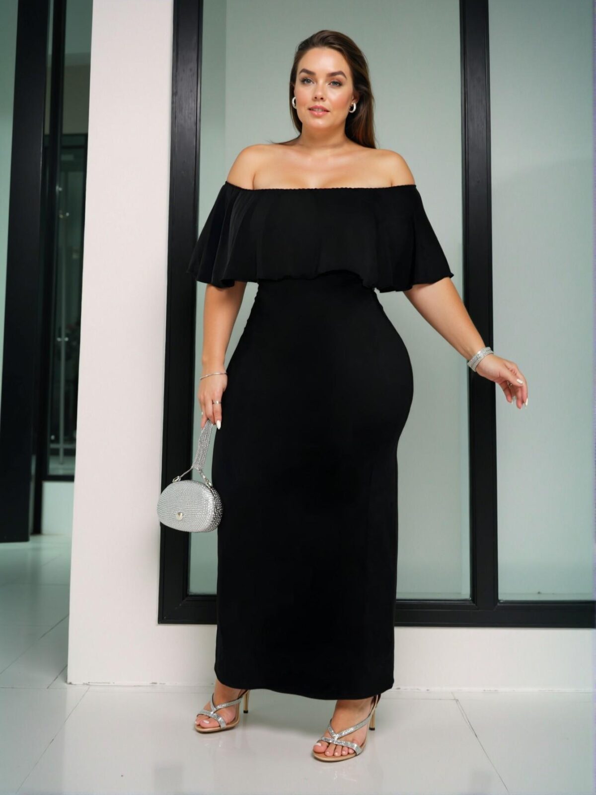 Elegant Black Sophisticated Off Shoulder Bodycon Dress for Special Occasions, Getaways, and Romantic Dates – Chic, Classy, and Trendy Fashion Style to Dress to Impress