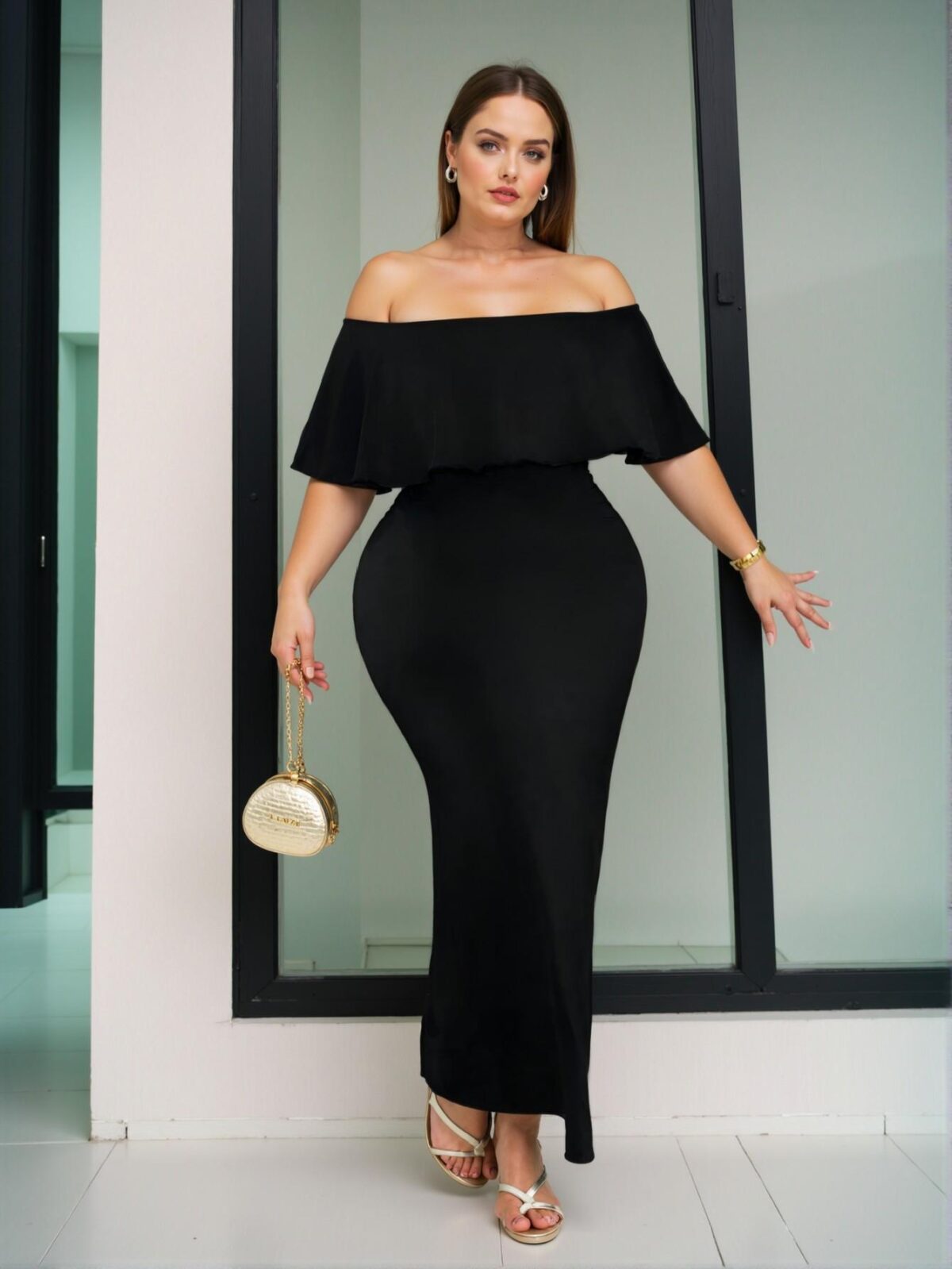Elegant Black Sophisticated Off Shoulder Bodycon Dress for Special Occasions, Getaways, and Romantic Dates – Chic, Classy, and Trendy Fashion Style to Dress to Impress - Image 5