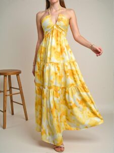 Elegant Multicolor Flowy Boho Dress for Beach Vacations, Romantic Dates, and Music Festivals—Perfect for Graduation, Birthday, and Spring Celebrations! Chic, Classy and Trendy Fashion Style to Dress to Impress.