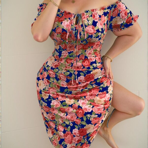 Elegant Multicolor Floral Print Spaghetti Strap Bodycon Dress for Summer – Chic, Classy and Trendy Fashion Style to Dress to Impress