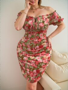 Elegant Multicolor Stylish Plus Size Off-Shoulder Bodycon Dress - Chic, Classy and Trendy Fashion Style to Dress to Impress
