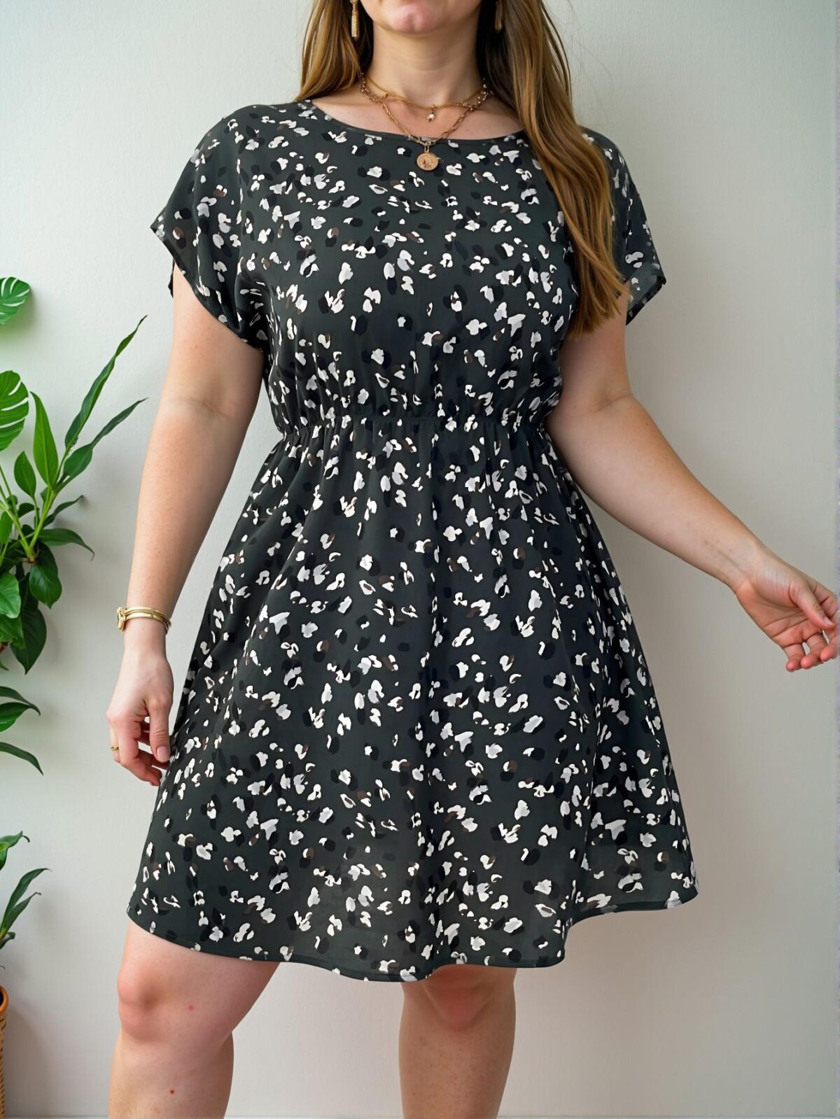 Elegant Multicolor Plus Size Batwing Sleeve Floral Dress for Summer Chic, Classy and Trendy Fashion Style to Dress to Impress