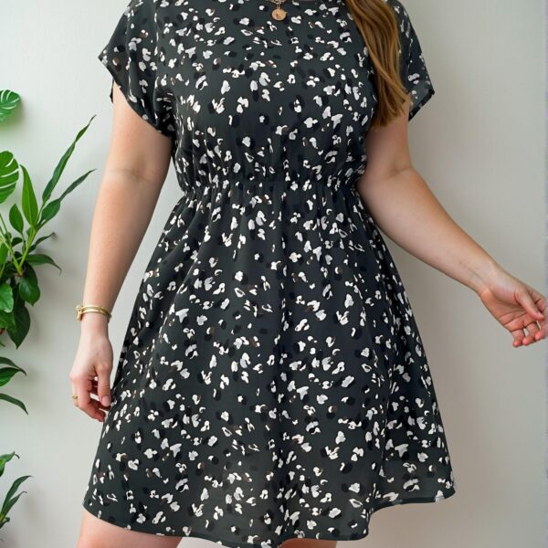 Elegant Multicolor Plus Size Batwing Sleeve Floral Dress for Summer Chic, Classy and Trendy Fashion Style to Dress to Impress