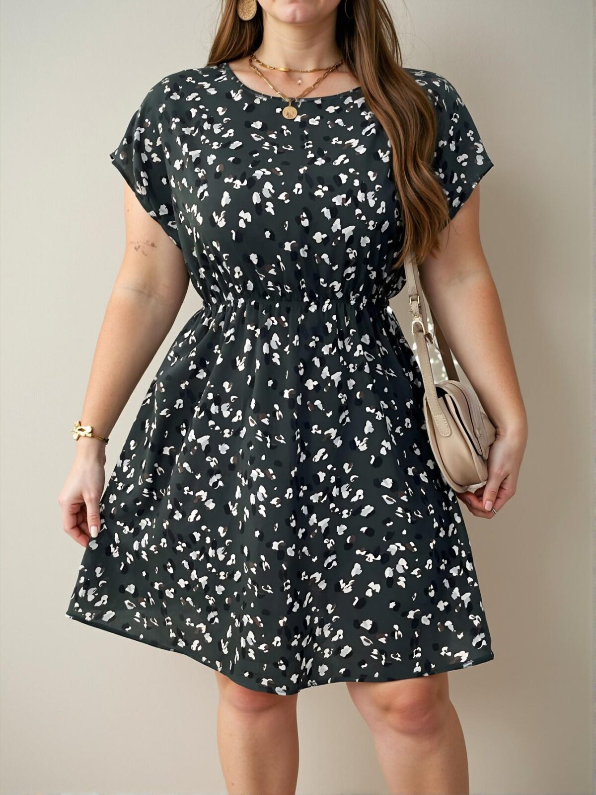 Elegant Multicolor Plus Size Batwing Sleeve Floral Dress for Summer Chic, Classy and Trendy Fashion Style to Dress to Impress - Image 5