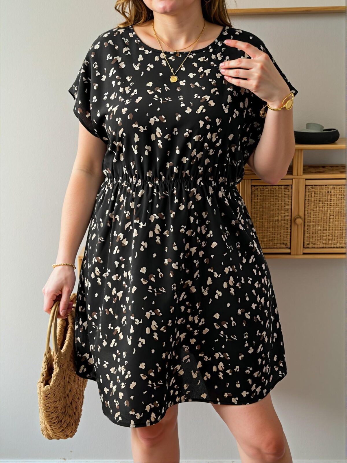 Elegant Multicolor Batwing Sleeve Dress with Elastic Waistband, Perfect for Vacation and Casual Outings, Ideal Summer Beach Attire, Boho Holiday Ensemble "Chic, Classy and Trendy Fashion Style to Dress to Impress" - Image 3
