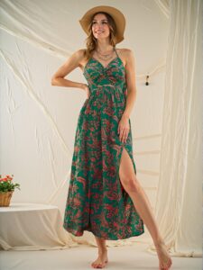 Elegant Multicolor Tropical Print Twist Front Cut-Out Maxi Dress for Vacation and Beach Getaways - Chic, Classy and Trendy Fashion Style to Dress to Impress