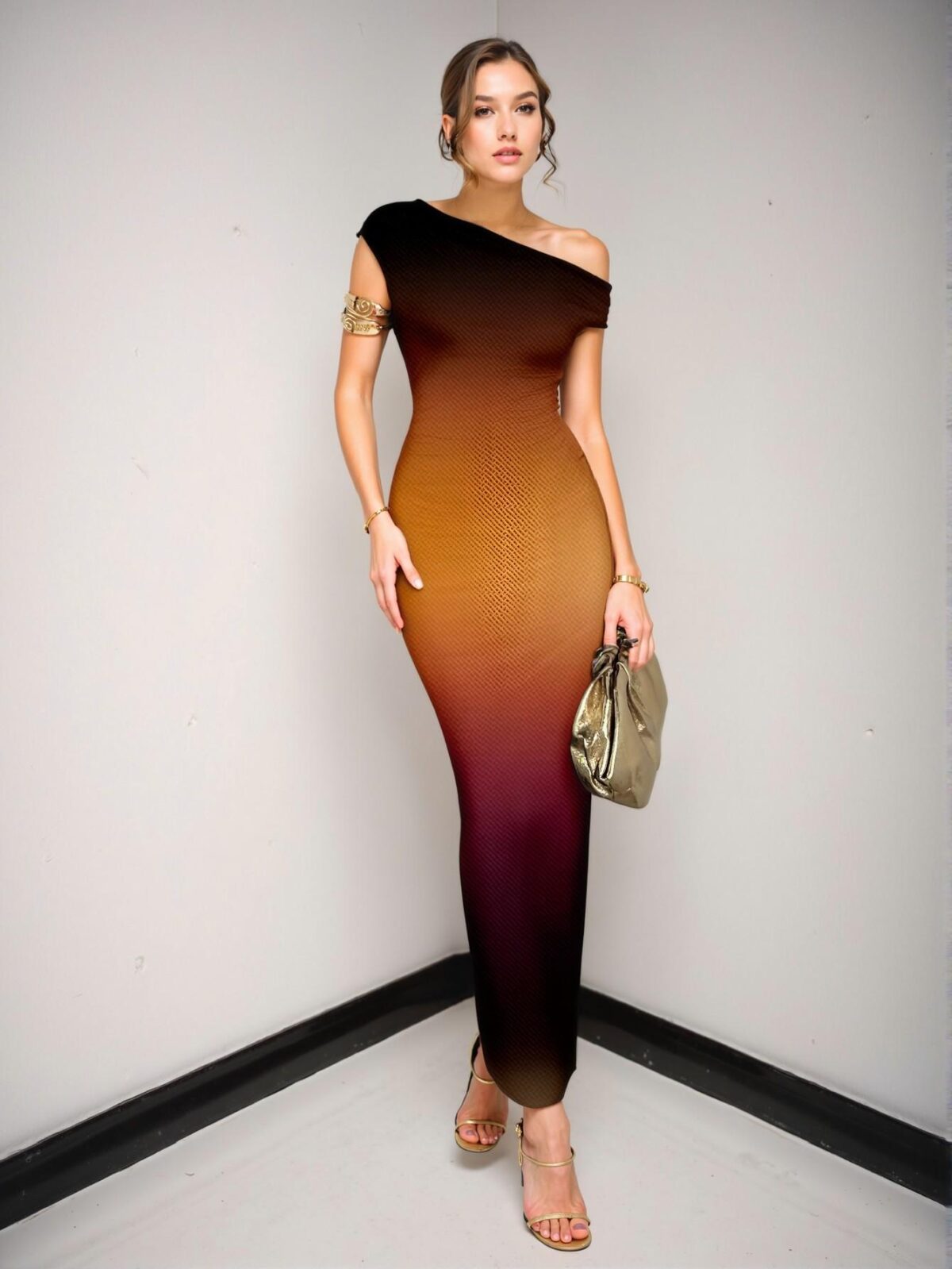 Elegant Multicolor Asymmetrical Ruched Bodycon Dress with Batwing Sleeves for Weddings, Beach Resort, and Graduation Celebrations – Chic, Classy and Trendy Fashion Style to Dress to Impress