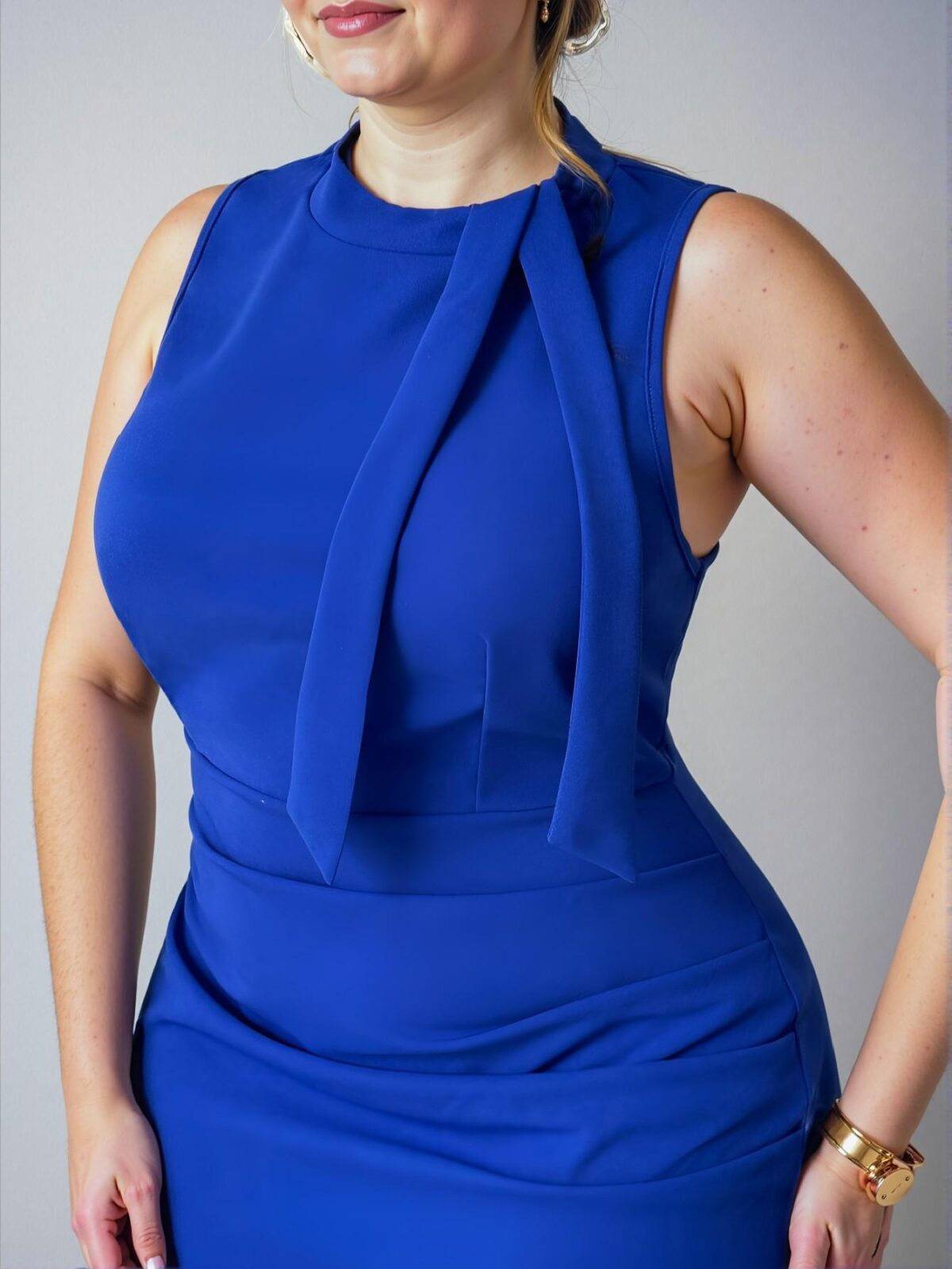 Elegant Blue Sleek Bodycon Sleeveless Mini Dress Chic, Classy and Trendy Fashion Style to Dress to Impress - Image 4