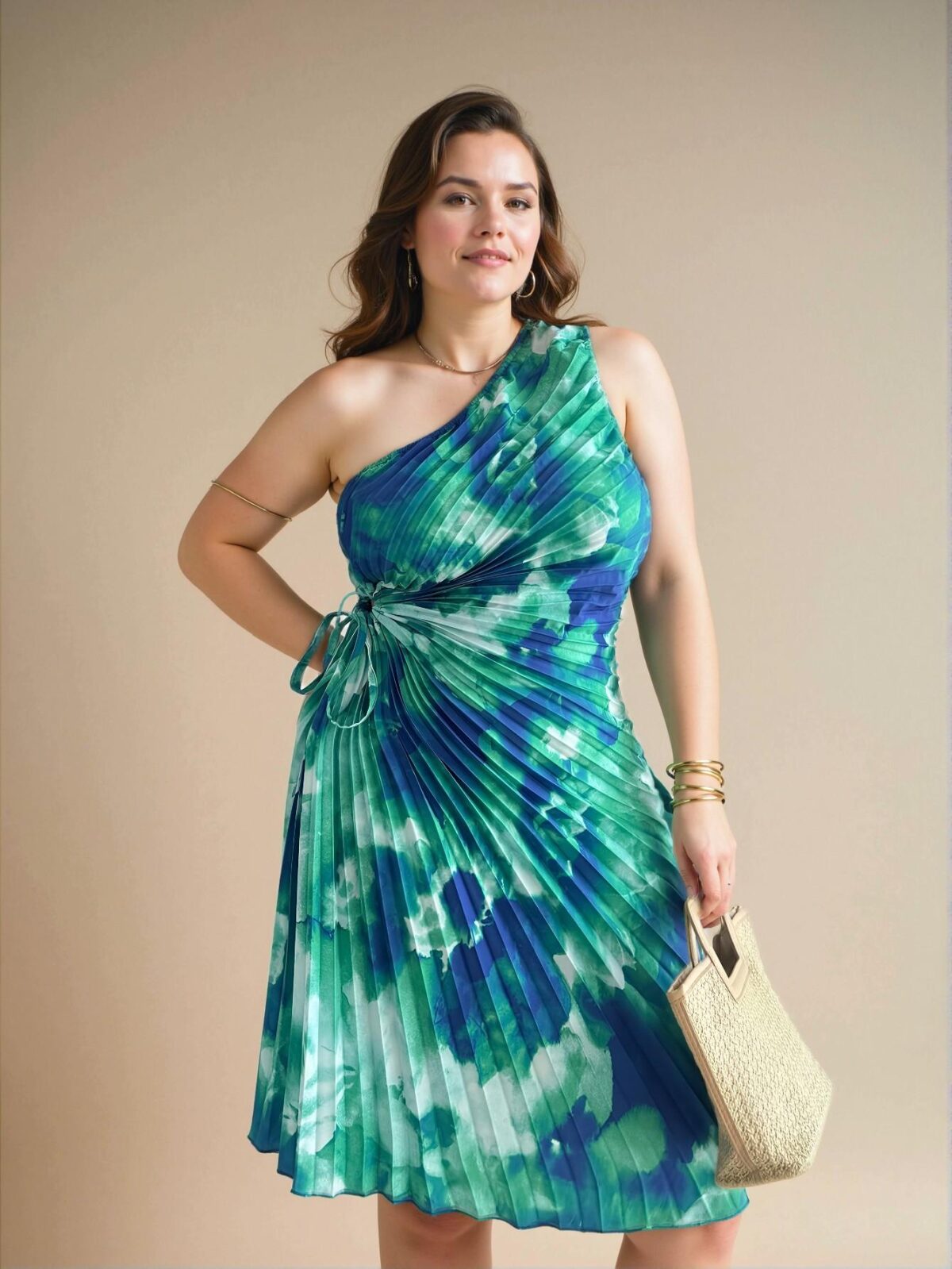 Elegant Green Asymmetrical Sleeveless Bodycon Dress with Ruffle Hem for Work Commute, Afternoon Tea, Date Nights, and Beach Parties - Chic, Classy and Trendy Fashion Style to Dress to Impress - Image 5