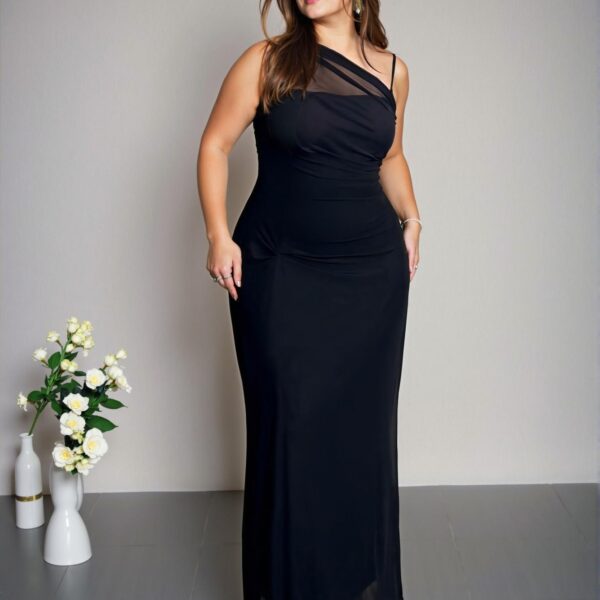 Elegant Black Asymmetrical Neck Ruched Bodycon Maxi Dress for Office, Festivals, and Vacations - Chic, Classy and Trendy Fashion Style to Dress to Impress