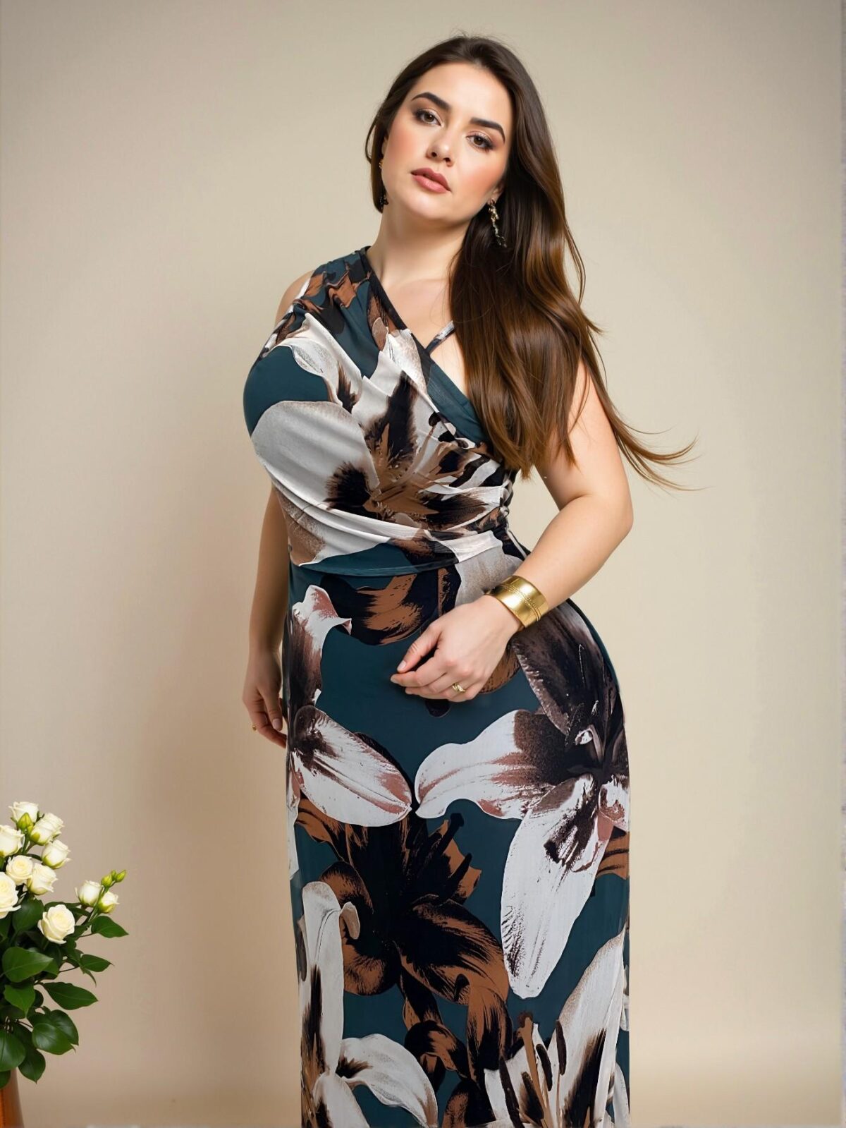 Elegant Multicolor Asymmetrical Neck Ruched Bodycon Maxi Dress for Casual Office and Beach Vacations – Chic, Classy and Trendy Fashion Style to Dress to Impress - Image 3