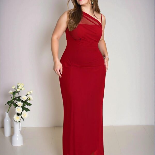 Elegant Red Exquisite Plus Size Fashionable Bodycon Maxi Dress for Office, Travel, and Events - Chic, Classy and Trendy Fashion Style to Dress to Impress