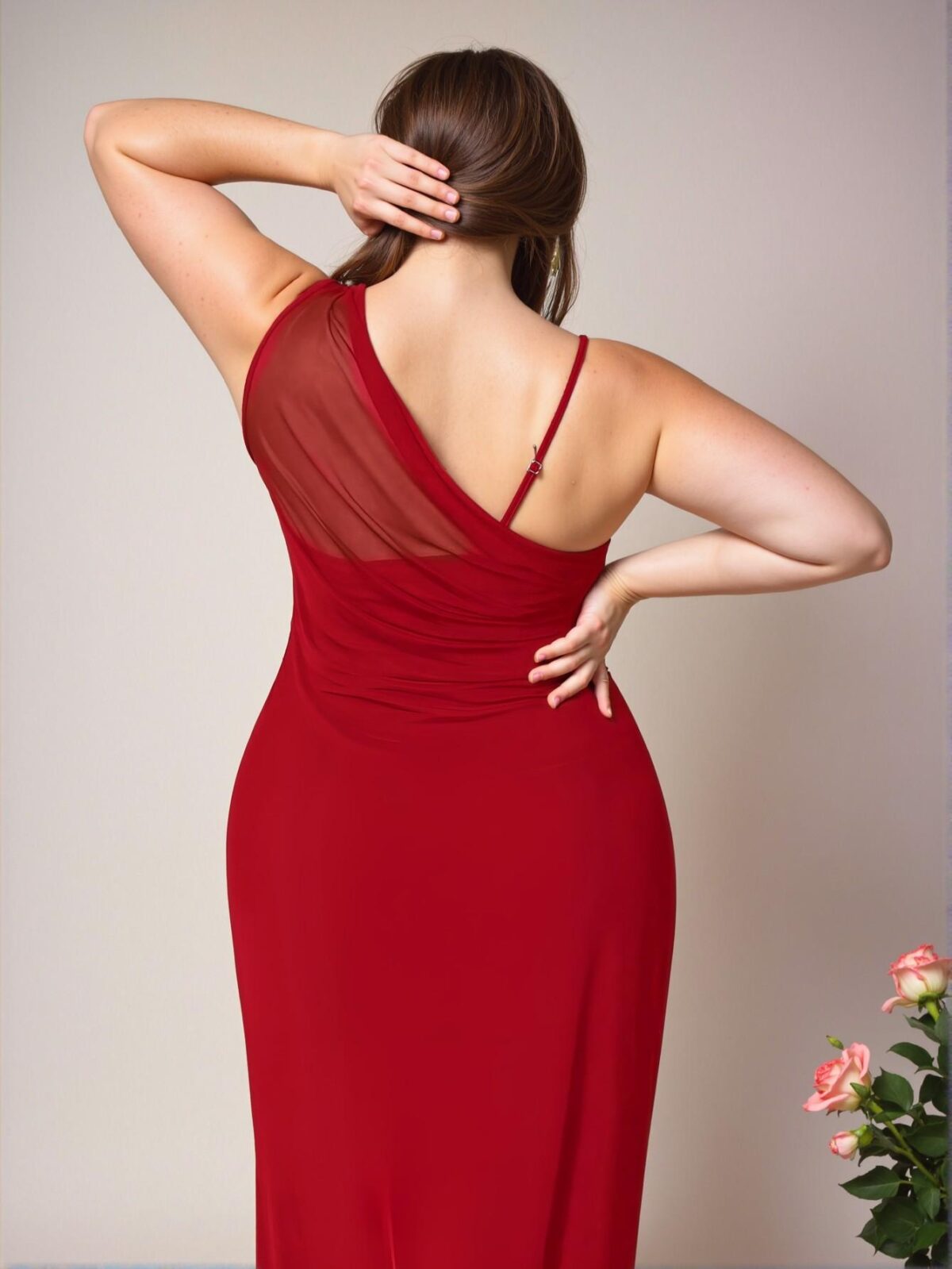 Elegant Red Exquisite Plus Size Fashionable Bodycon Maxi Dress for Office, Travel, and Events - Chic, Classy and Trendy Fashion Style to Dress to Impress - Image 2