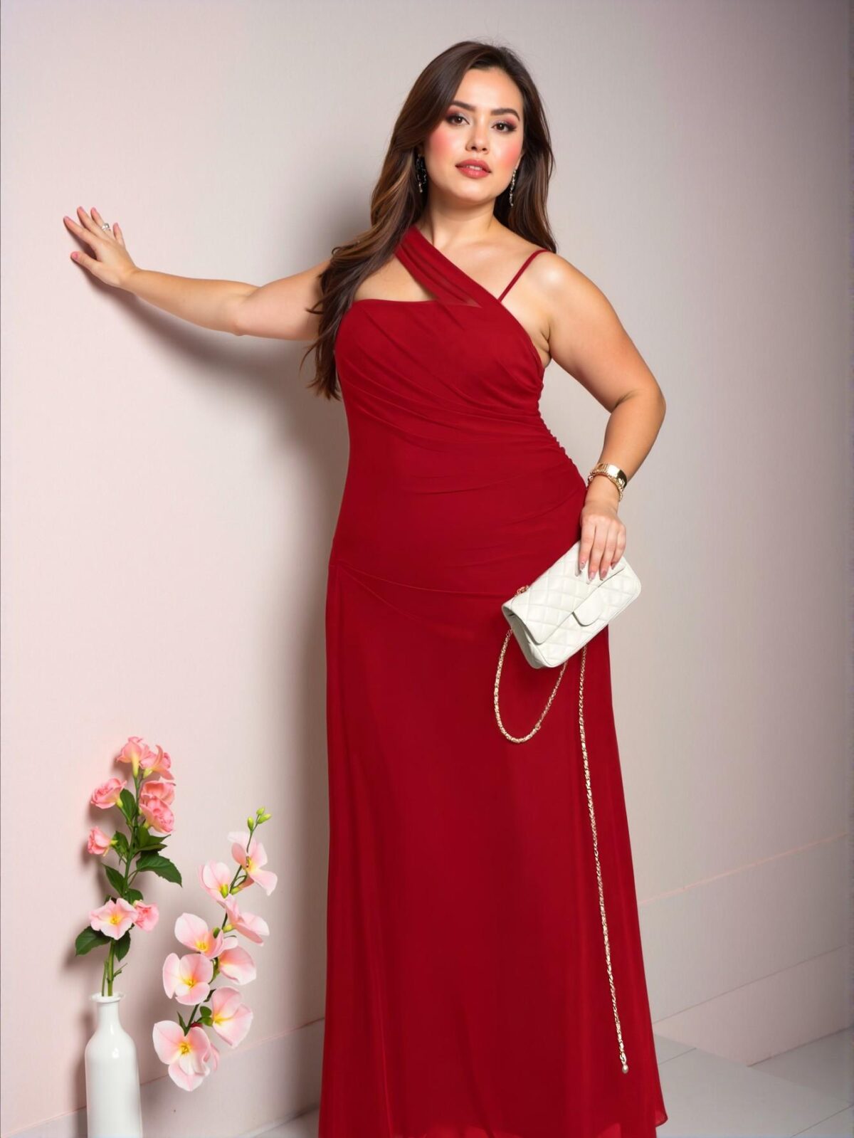Elegant Red Exquisite Plus Size Fashionable Bodycon Maxi Dress for Office, Travel, and Events - Chic, Classy and Trendy Fashion Style to Dress to Impress - Image 5