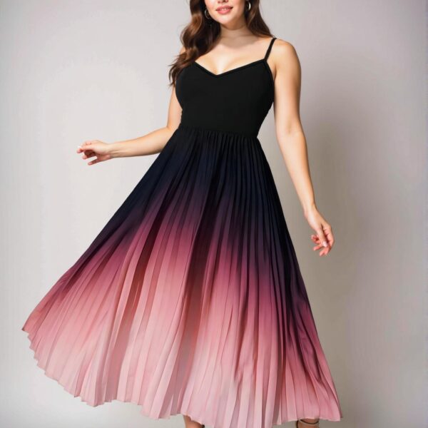 Elegant Black Pleated Ruffle Sleeveless Maxi Dress for Plus Sizes - Chic, Classy and Trendy Fashion Style to Dress to Impress