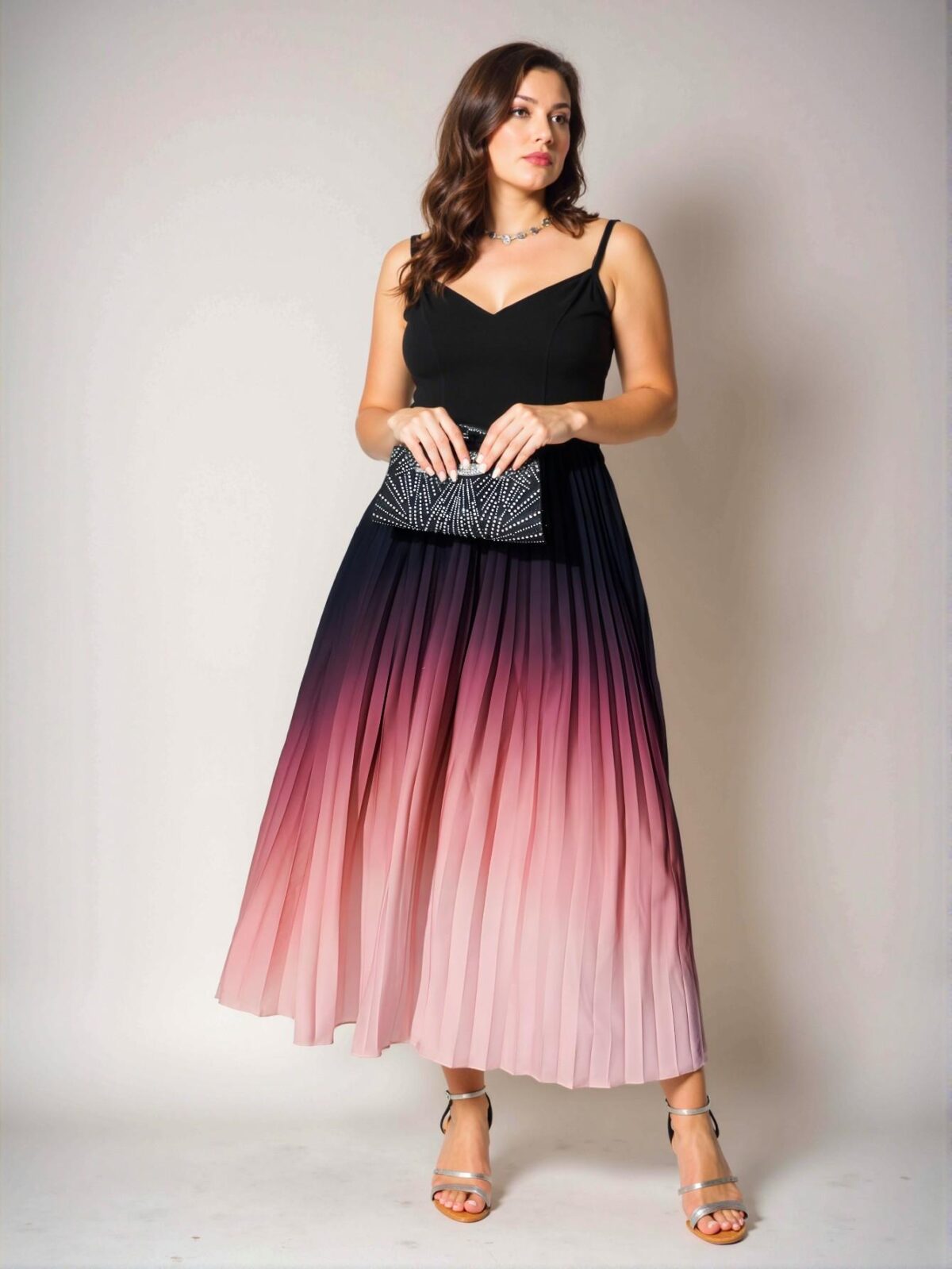 Elegant Black Pleated Ruffle Sleeveless Maxi Dress for Plus Sizes - Chic, Classy and Trendy Fashion Style to Dress to Impress - Image 4