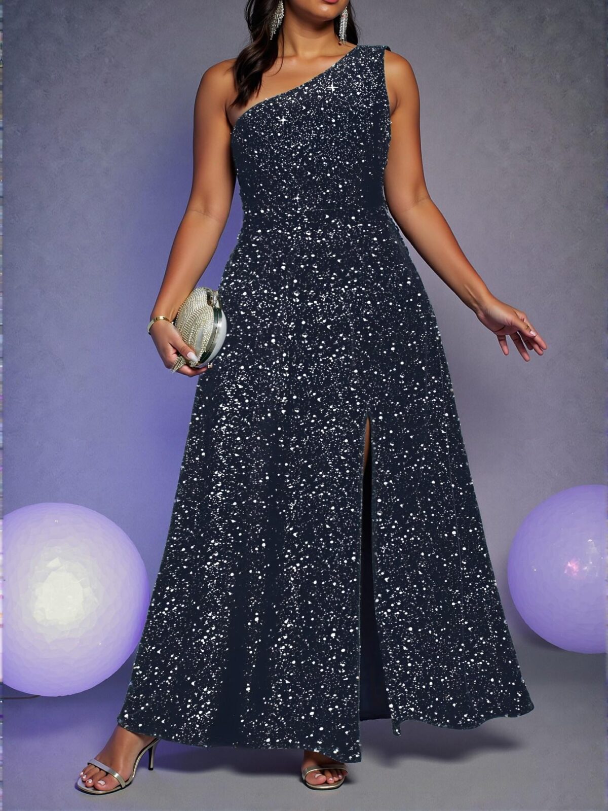 Elegant Blue Chic A-Line Casual Dress with Stylish Slit Design - Chic, Classy and Trendy Fashion Style to Dress to Impress - Image 3
