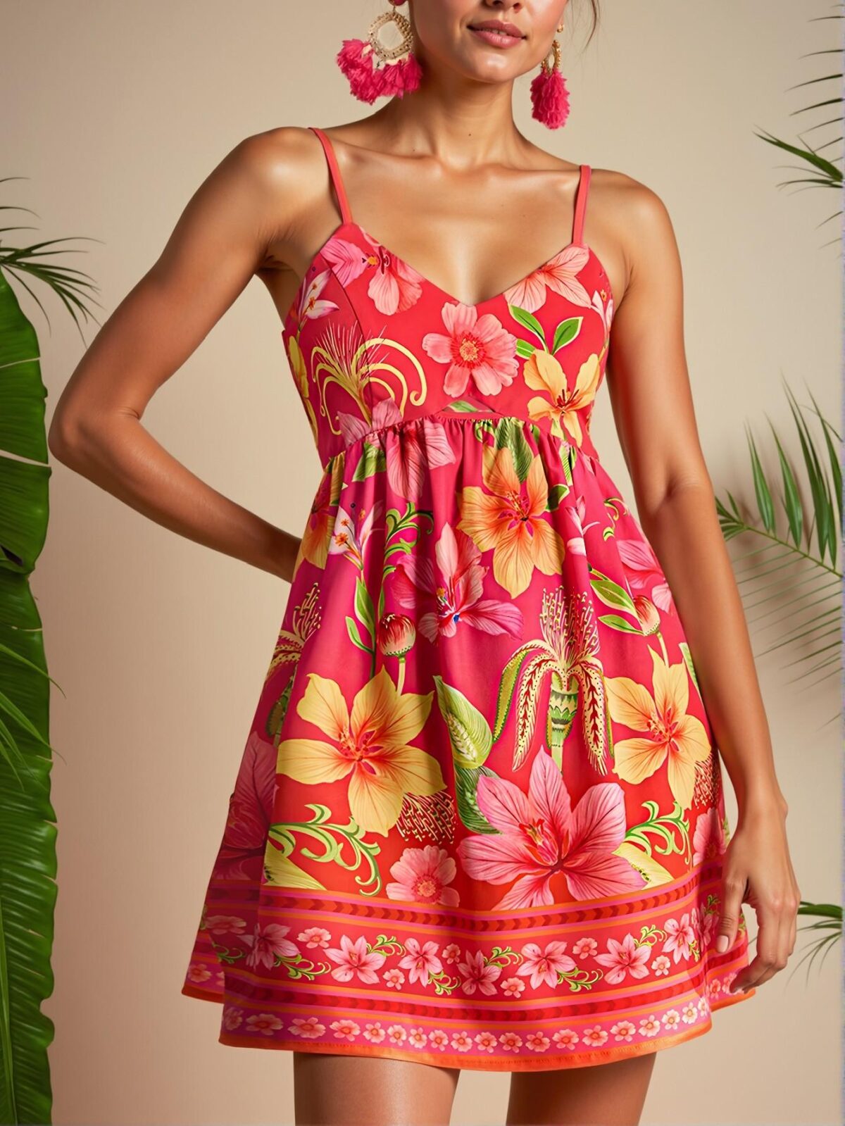 "Elegant Hot Pink Woven Slip Dress for Women – Perfect Summer Beachwear, Spring Break, Boho Style, and Concert Outfits – Chic, Classy and Trendy Fashion Style to Dress to Impress"