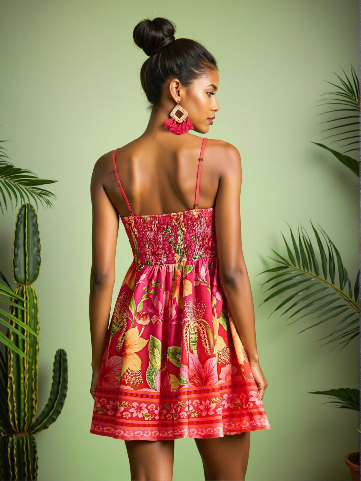 "Elegant Hot Pink Woven Slip Dress for Women – Perfect Summer Beachwear, Spring Break, Boho Style, and Concert Outfits – Chic, Classy and Trendy Fashion Style to Dress to Impress" - Image 2