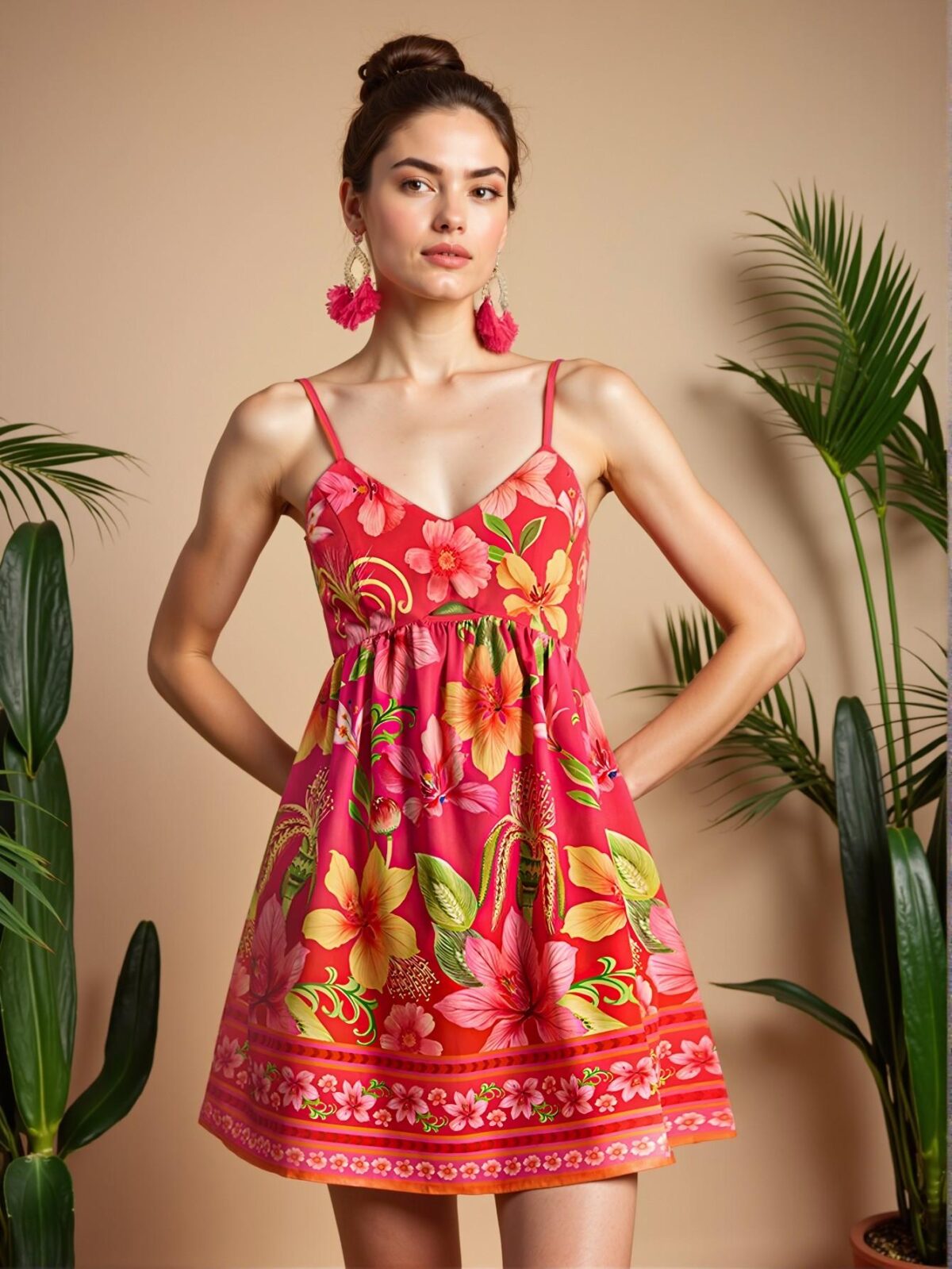 "Elegant Hot Pink Woven Slip Dress for Women – Perfect Summer Beachwear, Spring Break, Boho Style, and Concert Outfits – Chic, Classy and Trendy Fashion Style to Dress to Impress" - Image 3