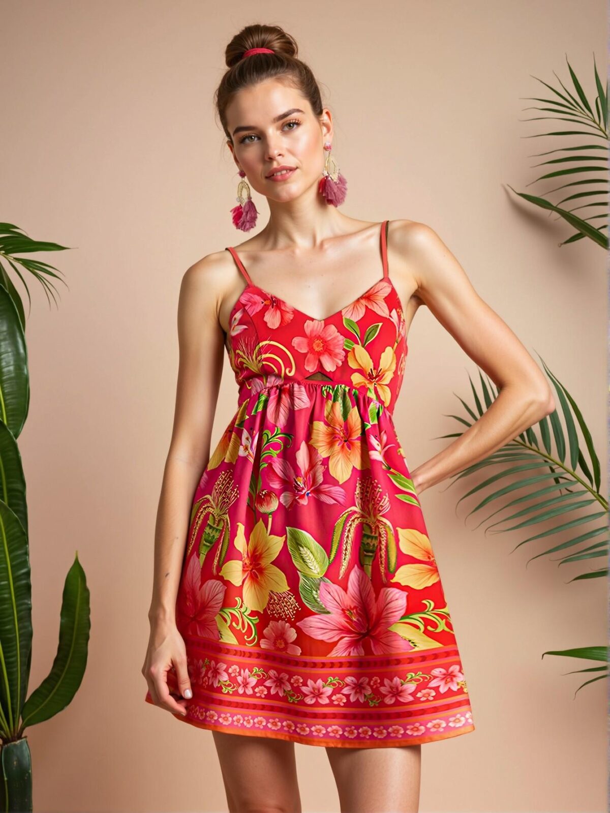"Elegant Hot Pink Woven Slip Dress for Women – Perfect Summer Beachwear, Spring Break, Boho Style, and Concert Outfits – Chic, Classy and Trendy Fashion Style to Dress to Impress" - Image 4