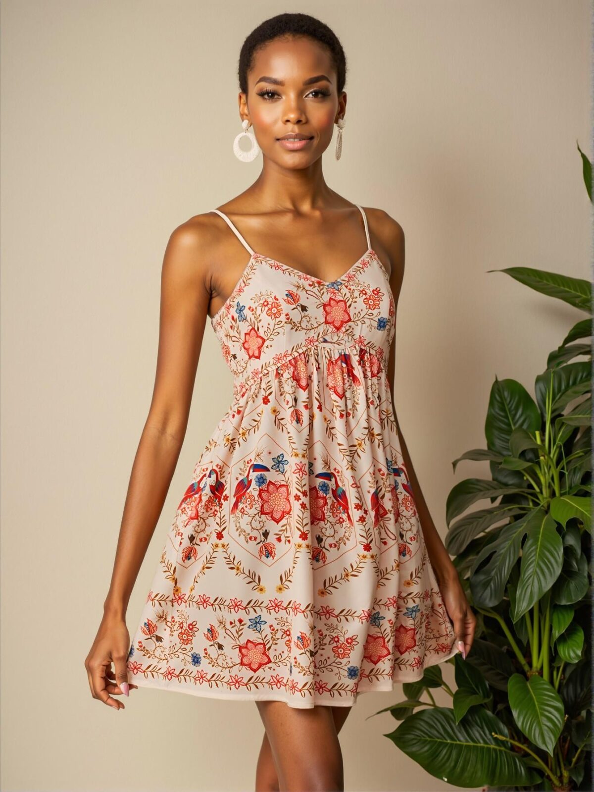 "Elegant Dusty Pink Casual Woven Strap Mini Dress for Beachwear, Spring and Summer Events, Romantic Getaways, and Concerts - Chic, Classy and Trendy Fashion Style to Dress to Impress" - Image 3