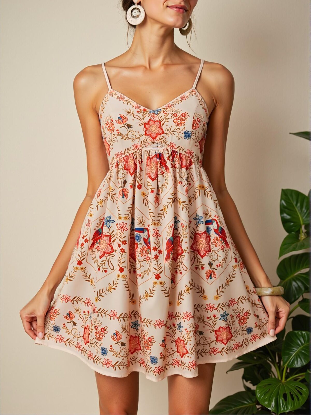 "Elegant Dusty Pink Casual Woven Strap Mini Dress for Beachwear, Spring and Summer Events, Romantic Getaways, and Concerts - Chic, Classy and Trendy Fashion Style to Dress to Impress" - Image 5