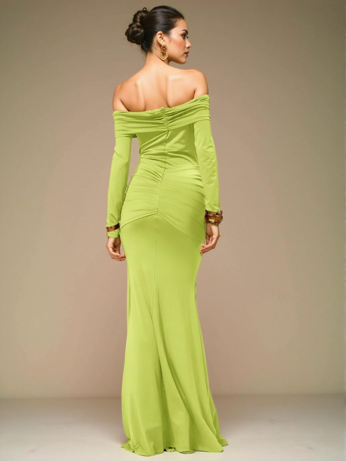 Elegant Yellow Off-Shoulder Romantic Maxi Dress for Vacation in Spring and Summer – Chic, Classy, and Trendy Fashion Style to Dress to Impress - Image 2