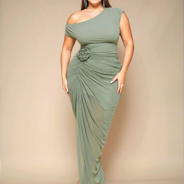 Elegant Mint Green 3D Embossed Floral Maxi Dress, Perfect for Summer Events, Beach Vacations, and Special Occasions - Chic, Classy, and Trendy Fashion Style to Dress to Impress