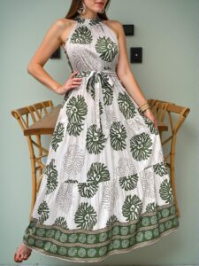 Elegant Multicolor Bohemian Floral Ruffle Hem Halter Dress for a Chic, Classy and Trendy Fashion Style to Dress to Impress