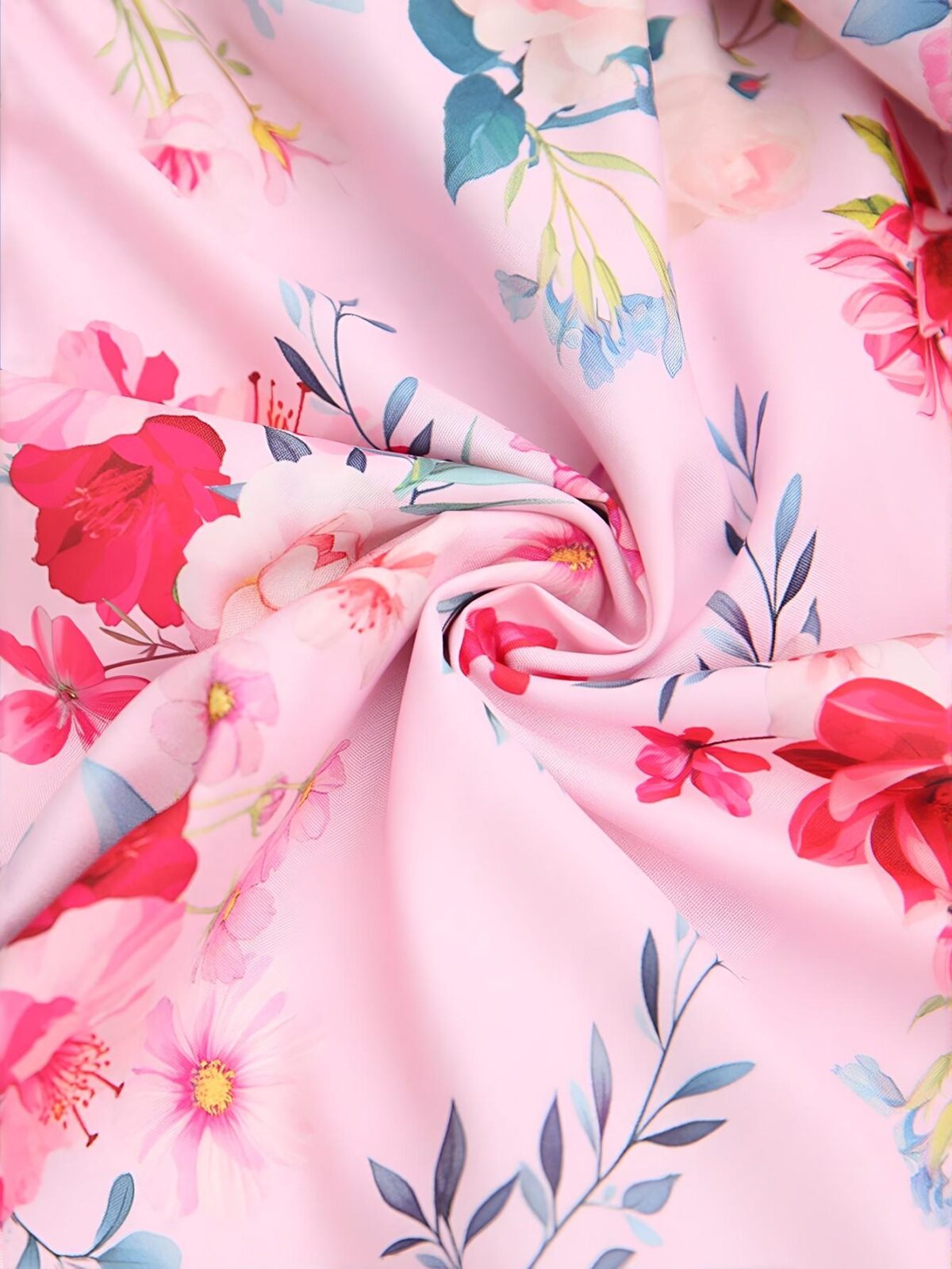 Elegant Pink Flowy Floral Print Ruffle Hem Halter Dress for Special Occasions and Vacation Adventures - Chic, Classy and Trendy Fashion Style to Dress to Impress - Image 5