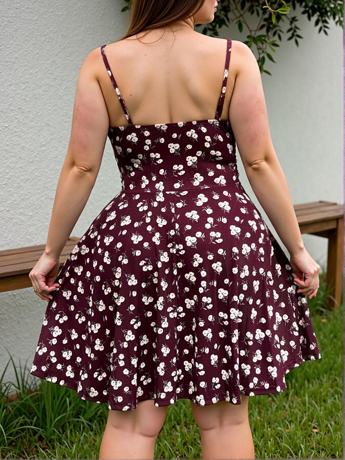 Elegant Burgundy Backless Ruched Knit Bodycon Dress with Spaghetti Straps, Perfect for Beach and Holiday Outfits, Chic, Classy and Trendy Fashion Style to Dress to Impress - Image 2