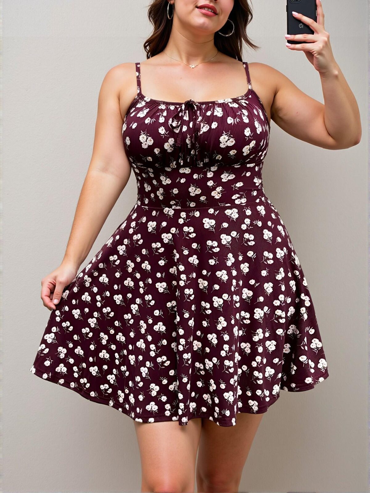 Elegant Burgundy Backless Ruched Knit Bodycon Dress with Spaghetti Straps, Perfect for Beach and Holiday Outfits, Chic, Classy and Trendy Fashion Style to Dress to Impress - Image 5
