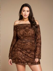 Elegant Brown Asymmetrical One Shoulder Ruffle Mini Skirt Perfect for Music Festivals and Summer Outings Chic, Classy and Trendy Fashion Style to Dress to Impress